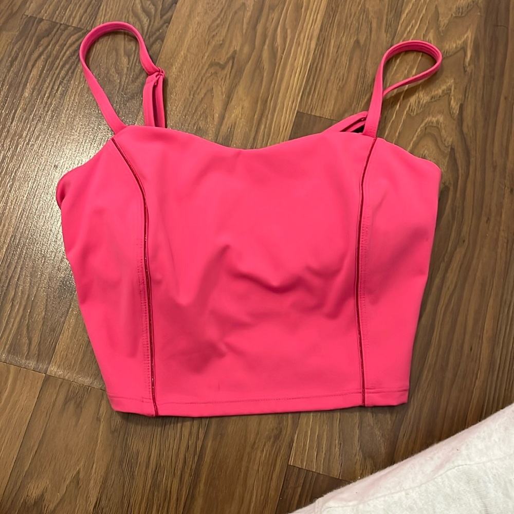 Pink athletic crop top